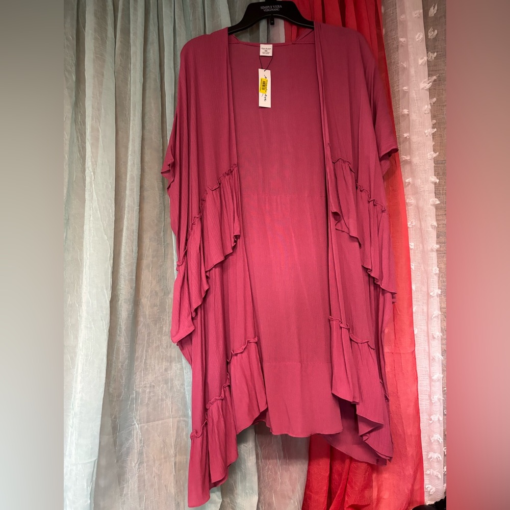 Anna & Ava Flowy Pink Ruffled Cardigan